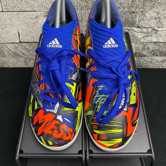 Adidas Nemeziz 19.3 TF The Journey Lionel Messi Soccer Signal Grn/Blk/Royal BL - Picture 3 of 9